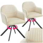 Tectake Lona Armchair Cream And Black Set Of 2