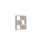 Decorotika Tilton Bookcase Bookshelf Shelving Unit Display Unit With Three Doors And Three Open Shelves - White And Oak