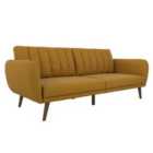 Ng Novogratz Brittany Sofa Bed Wooden Legs Linen Mustard