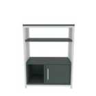 Decorotika Letos Bookcase Bookshelf Shelving Unit With Three Shelves And One Cabinet - Green And White