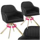 Tectake Armchair Lona Black And Gold Set Of 2