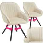 Tectake Snug Armchair Cream Set Of 2