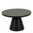 Furniture To Go Soli Round Ceramic Coffee Table In Black 65.7X40cm