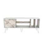 Decorotika Mistico Tv Unit For Tvs Up To 60'' - White And White Marble Effect