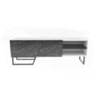 Decorotika Denasse Tv Unit For Tvs Up To 60 Inches - White And Black Marble Effect And Black