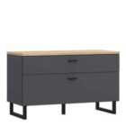 Furniture To Go Klara Tv Unit With 1 Drawer 1 Flip Door In Grey And Oak
