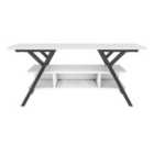Decorotika Minerva Decorative Tv Unit Tv Stand Tv Stand Storage With Open Shelves - Black And White