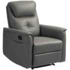 Homcom Recliner Armchair With Spring Cushion Adjustable Leg Rest Light Grey