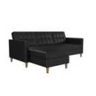 Hartford Sectional Futon Pu Black