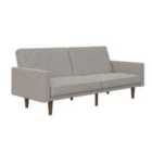 Paxson Clic Clac Sofa Bed With Wooden Feet Linen Light Grey