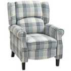 HOMCOM Recliner Chair for Living Room Wingback Chair w/ Padded Armrest Grey