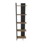 Decorotika Alis 5-tier Corner Bookcase Bookshelf - Black And Oud