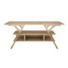 Decorotika Minerva Decorative Tv Unit Tv Stand Tv Stand Storage With Open Shelves - Gold And Oak