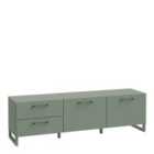 Furniture To Go Sali 2 Door 2 Drawer Tv Unit In Sage Green