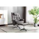 Orson Chair & Footstool Light Grey