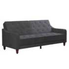 Ng Vintage Tufted Futon Grey Velvet