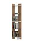 Decorotika Alis 5-tier Corner Bookcase Bookshelf - Teak And White