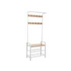 Vasagle Coat Rack With Shoe Storage Bench 4-in-1 Design - Oak and Cream