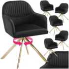 Tectake Lona Armchair Black And Gold Set Of 6