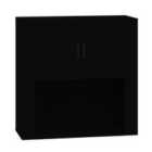 Vidaxl Wall Cabinet Living Room Furniture Wall-mounted Display Side Hanging Top Cabinet Home Organiser Sideboard Black Engineered Wood