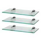 Harbour Housewares Floating Glass Wall Shelves - 40Cm - Pack Of 3