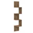 Decorotika Desaldo Corner Wall Shelf Wall Mounted Shelving Unit - Walnut