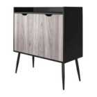 Copley Bar Cabinet Black Oak