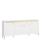 Furniture To Go Lazio Sideboard 4 Door 2 Drawer In Alpine White/White Gloss