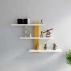 Decorotika Mita Adjustable Wall Shelf Wall Mounted Shelf Wall Display Unit Storage - White And Gold