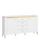 Furniture To Go Lazio Sideboard 2 Door 4 Drawer In Alpine White/White Gloss