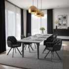 Tectake Lucia Armchair Black Set Of 6