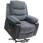 Power Lift Recliner Chair With Remote Control And 2 Side Pockets, Dark Grey