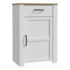 Furniture To Go Bohol 1 Door 1 Drawer Shoe Cabinet In Riviera Oak/White