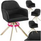 Tectake Lona Armchair Black And Gold Set Of 4