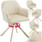Tectake Lona Armchair Cream And Gold Set Of 4