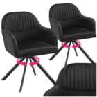 Tectake Lona Armchair Black Set Of 2