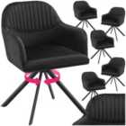 Tectake Lona Armchair Black Set Of 6