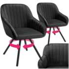 Tectake Snug Armchair Black Set Of 2
