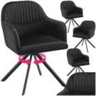Tectake Lona Armchair Black Set Of 4