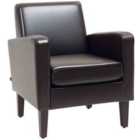 Homcom Armchair Accent Chair With Eucalyptus Wood Legs For Bedroom Brown