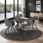 Tectake Lucia Armchair Anthracite Set Of 4