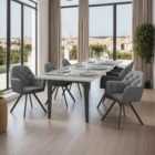 Tectake Lucia Armchair Anthracite Set Of 6