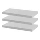 Harbour Housewares Modern Floating Wall Shelves - 60Cm - White - Pack Of 3