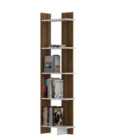Decorotika Alis 5-tier Corner Bookcase Bookshelf - Walnut And White