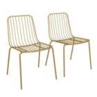 Caden Wire Dining Chair Gold 2Pk