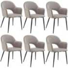 Tectake Sachel Dining Chair Taupe Set Of 6