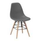 Heartlands Furniture Set Of 4 Lilly Plastic Chairs with Solid Beech Legs - Dark Grey