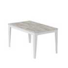 Decorotika Bud 140 Cm Dining Table For 4 People - White Marble Effect And White
