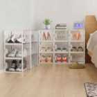 Neo 12 Pcs Large Stackable Shoe Storage Box Boxes Transparent Clear - White