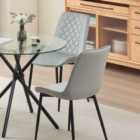 Amelia Velvet Comfort Dining Chairs Grey Set Of 2